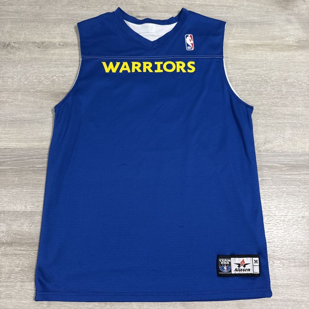 Golden State Warriors Jersey Reversible Team NBA Alleson Men's Blue White Medium